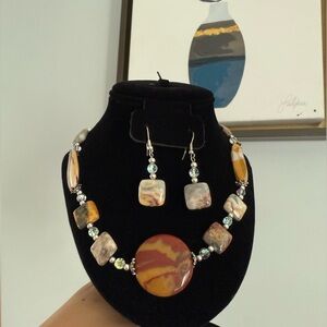 Genuine Mookaite Jasper and Crazy Lace stones set